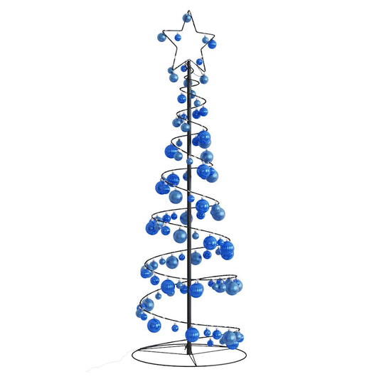 Kerstboom lichtkegel met kerstballen 100 LED's warmwitte 150 cm