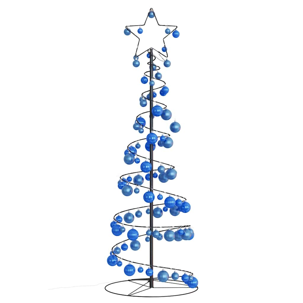 Kerstboom lichtkegel met kerstballen 100 LED's warmwitte 150 cm