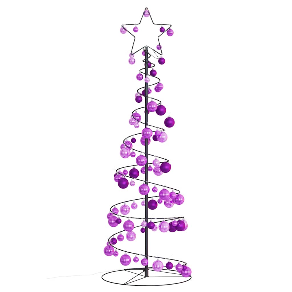 Kerstboom lichtkegel met kerstballen 100 LED's warmwitte 150 cm