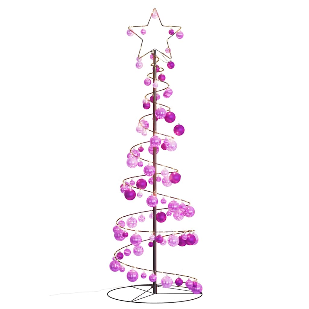 Kerstboom lichtkegel met kerstballen 100 LED's warmwitte 150 cm