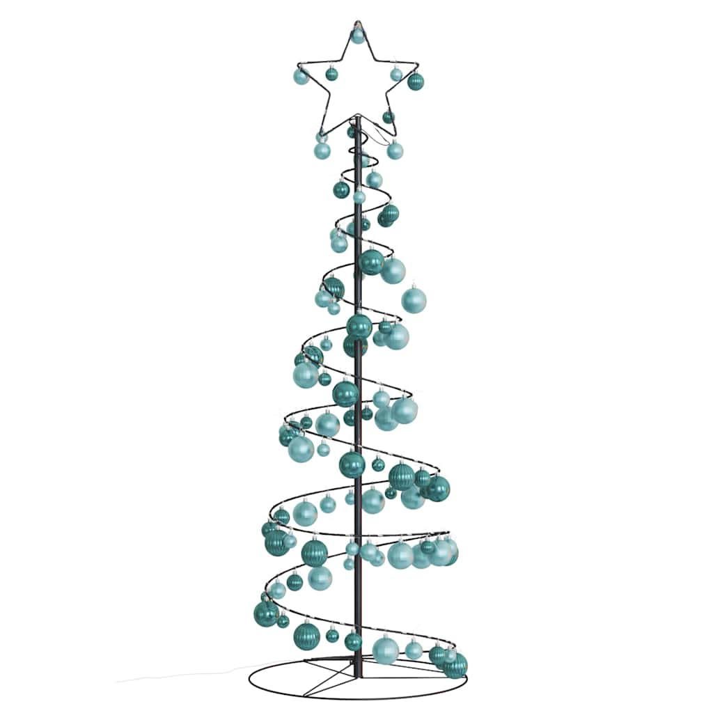 Kerstboom lichtkegel met kerstballen 100 LED's warmwitte 150 cm