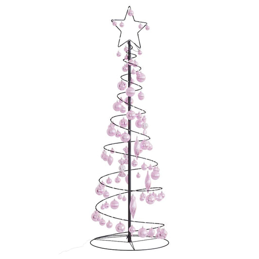 Kerstboom lichtkegel met kerstballen 100 LED's warmwitte 150 cm