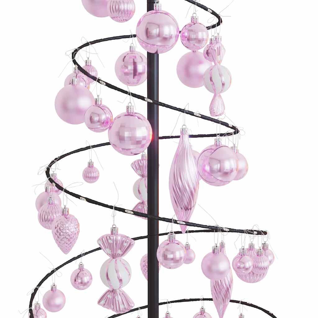 Kerstboom lichtkegel met kerstballen 100 LED's warmwitte 150 cm