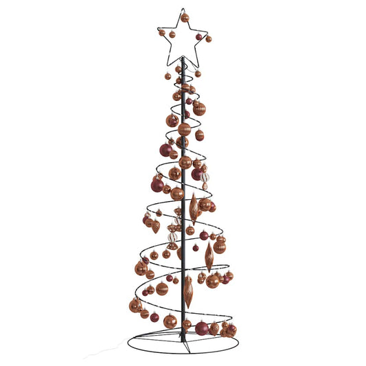 Kerstboom lichtkegel met kerstballen 100 LED's warmwitte 150 cm