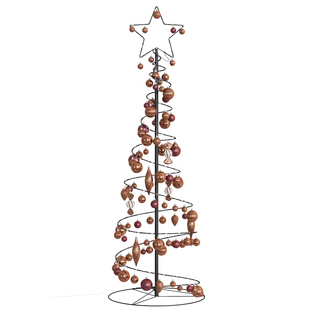 Kerstboom lichtkegel met kerstballen 100 LED's warmwitte 150 cm