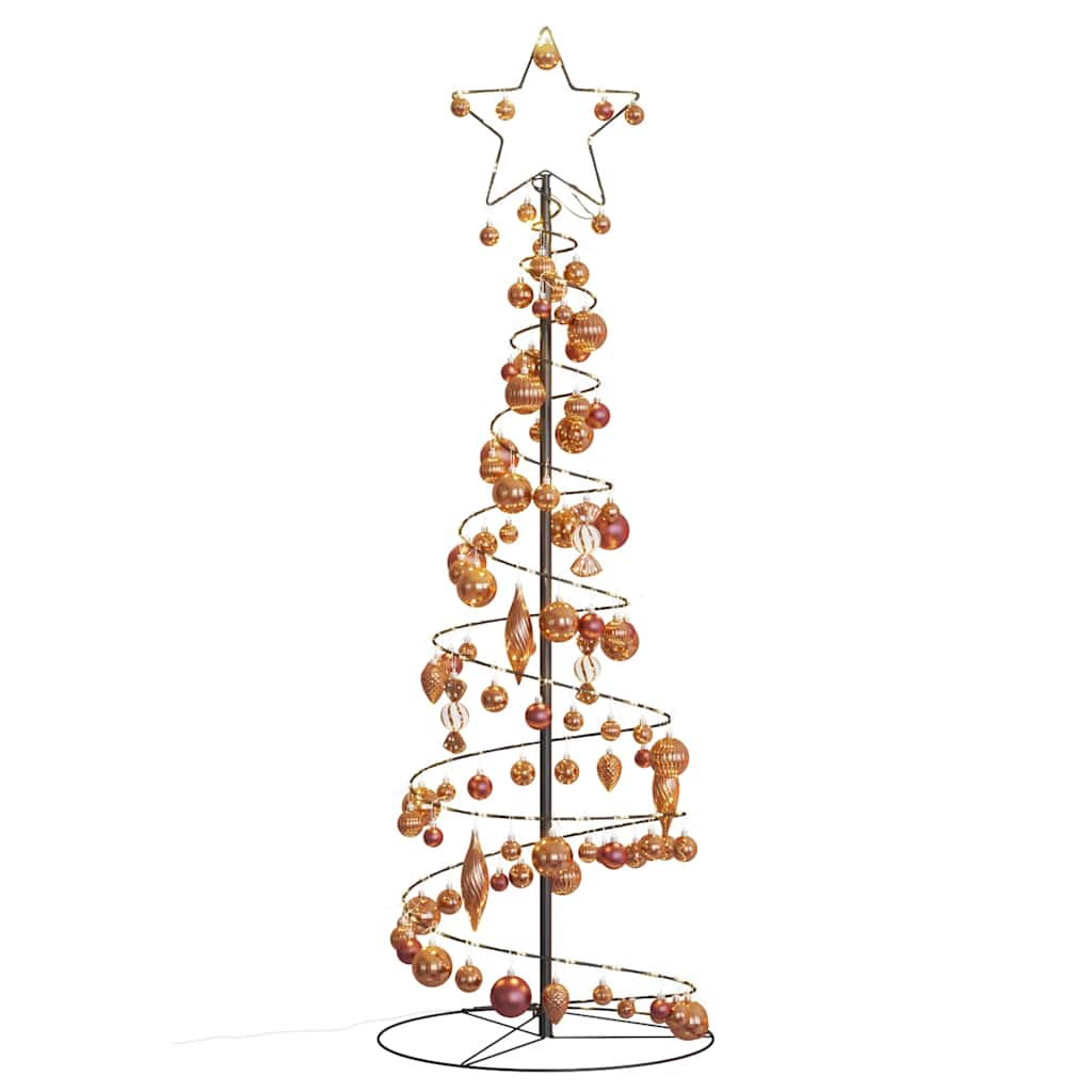 Kerstboom lichtkegel met kerstballen 100 LED's warmwitte 150 cm