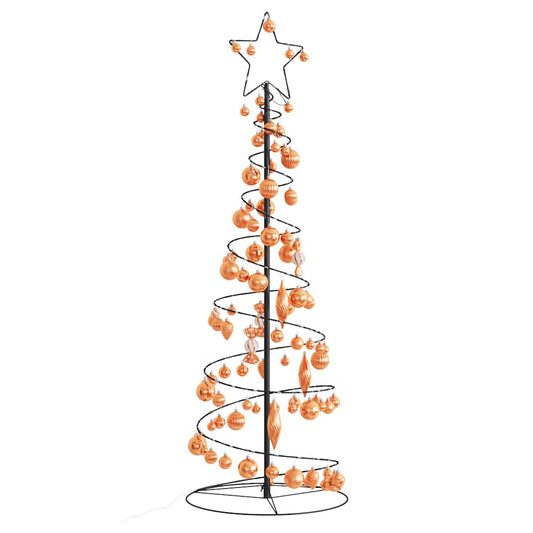 Kerstboom lichtkegel met kerstballen 100 LED's warmwitte 150 cm