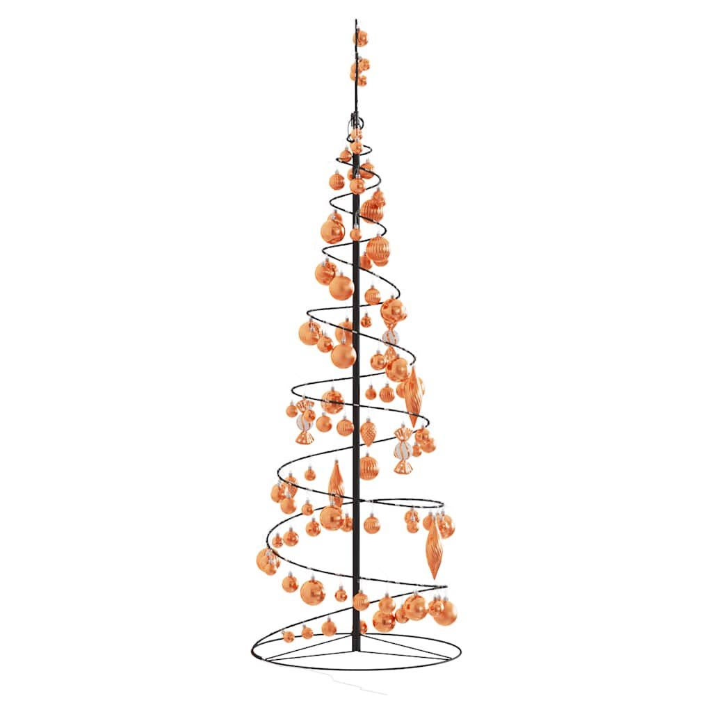 Kerstboom lichtkegel met kerstballen 100 LED's warmwitte 150 cm