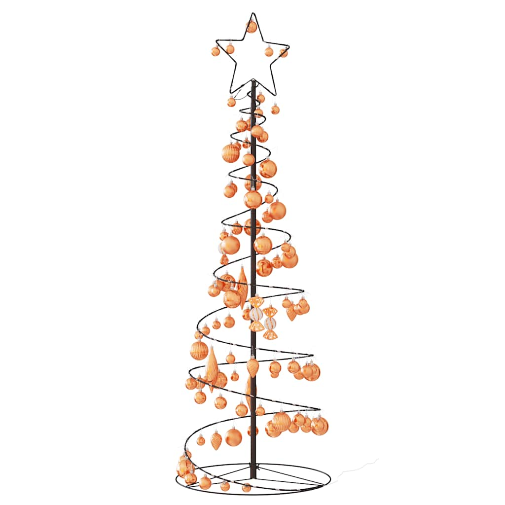 Kerstboom lichtkegel met kerstballen 100 LED's warmwitte 150 cm