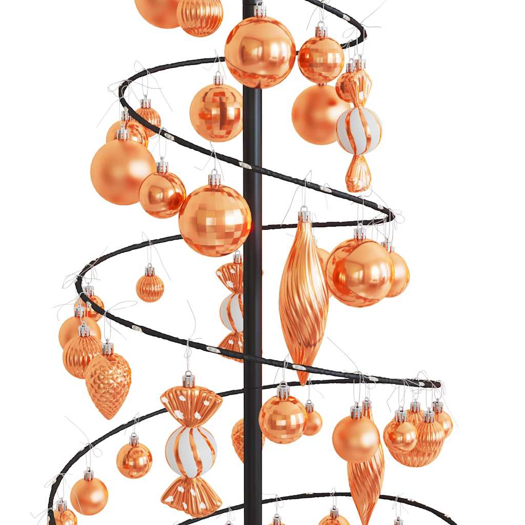 Kerstboom lichtkegel met kerstballen 100 LED's warmwitte 150 cm