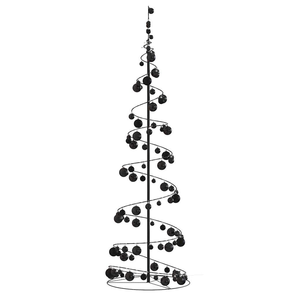 Kerstboom lichtkegel met kerstballen 120 LED's warmwitte 180 cm