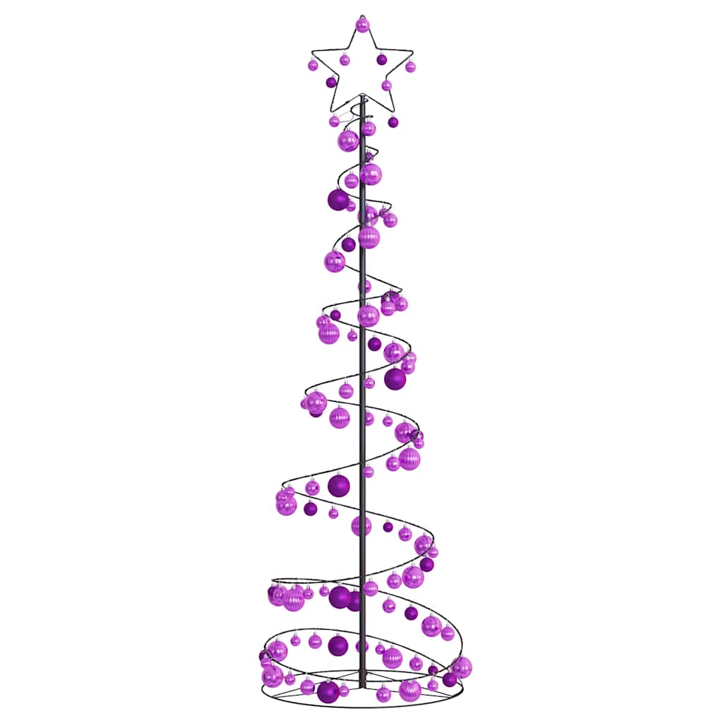 Kerstboom lichtkegel met kerstballen 120 LED's warmwitte 180 cm