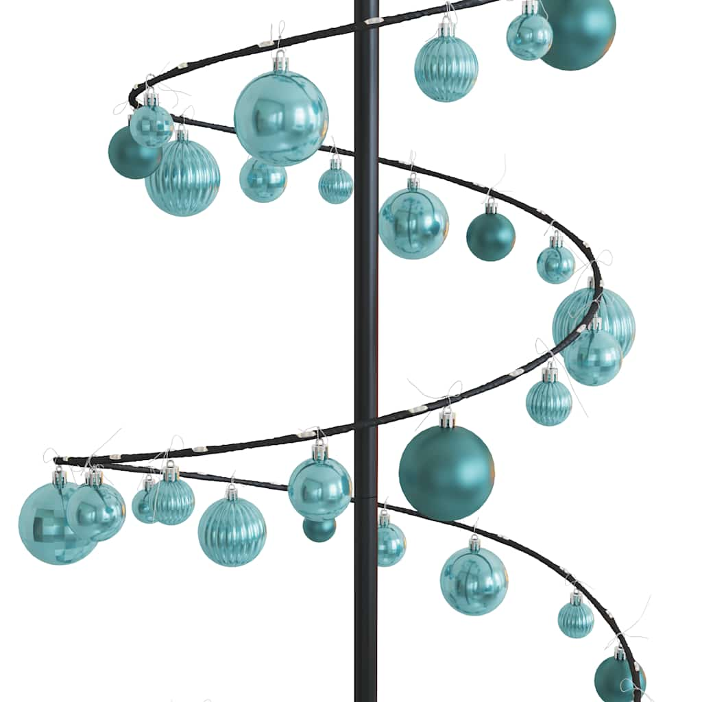 Kerstboom lichtkegel met kerstballen 120 LED's warmwitte 180 cm