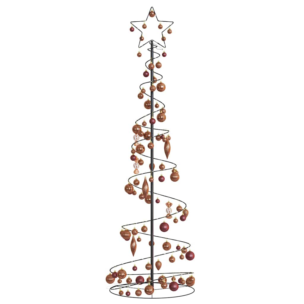 Kerstboom lichtkegel met kerstballen 120 LED's warmwitte 180 cm