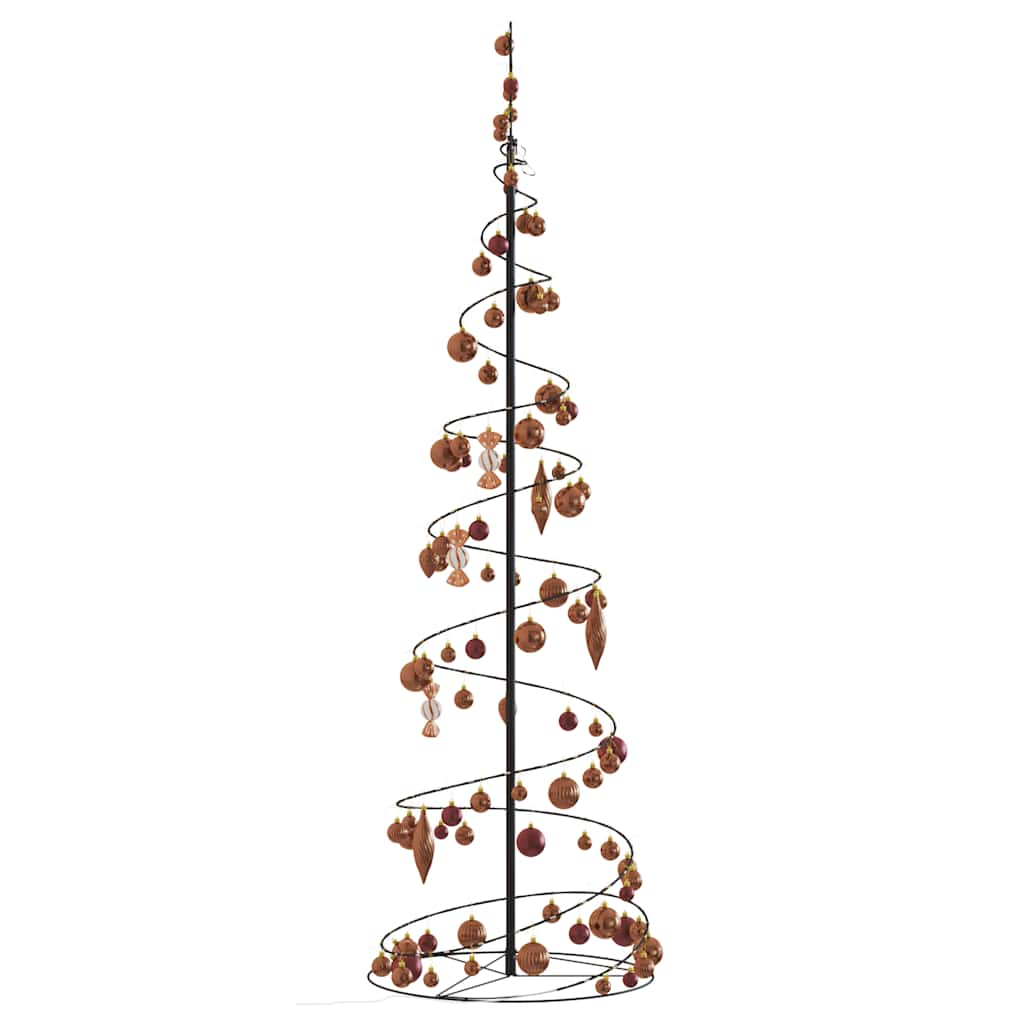 Kerstboom lichtkegel met kerstballen 120 LED's warmwitte 180 cm