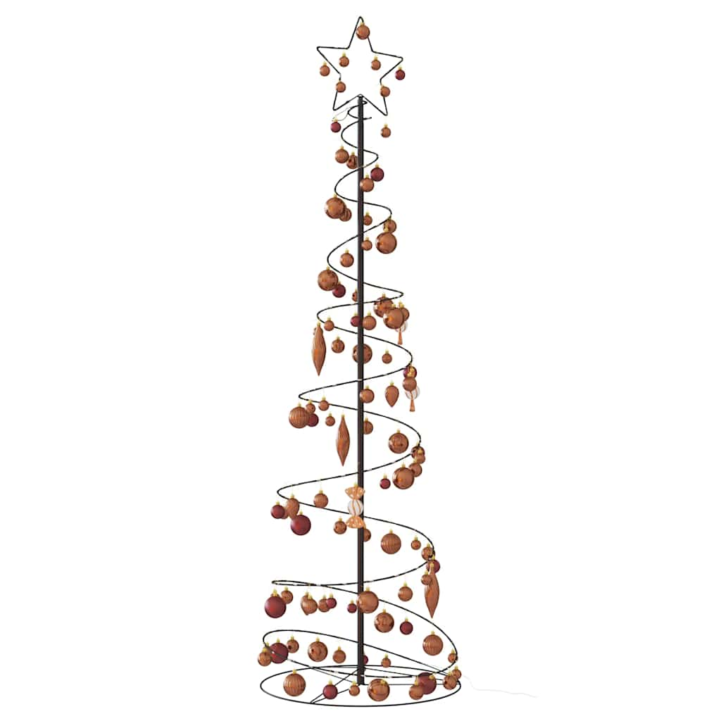 Kerstboom lichtkegel met kerstballen 120 LED's warmwitte 180 cm