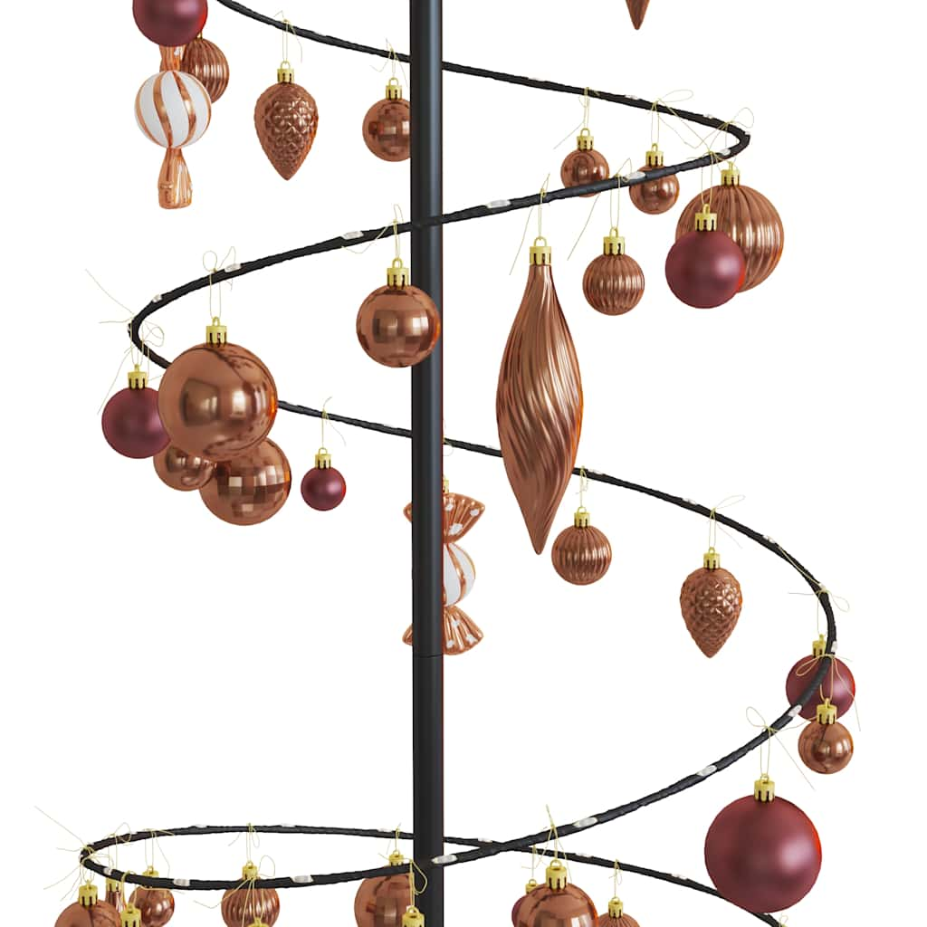 Kerstboom lichtkegel met kerstballen 120 LED's warmwitte 180 cm