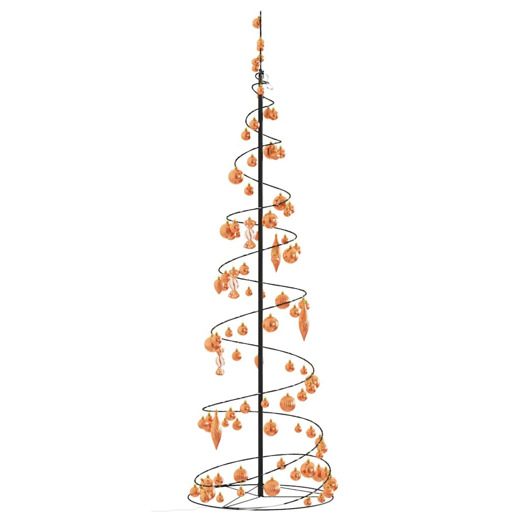 Kerstboom lichtkegel met kerstballen 120 LED's warmwitte 180 cm