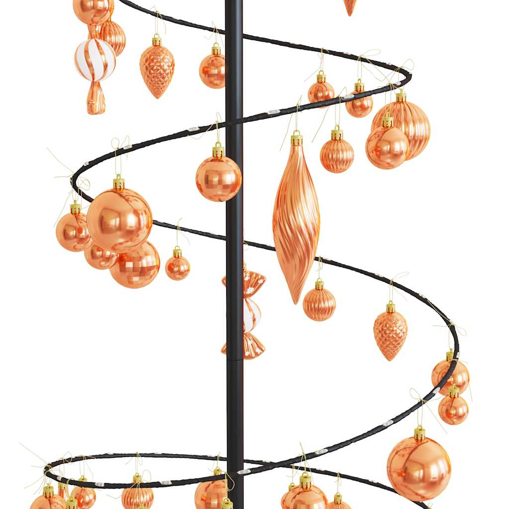 Kerstboom lichtkegel met kerstballen 120 LED's warmwitte 180 cm