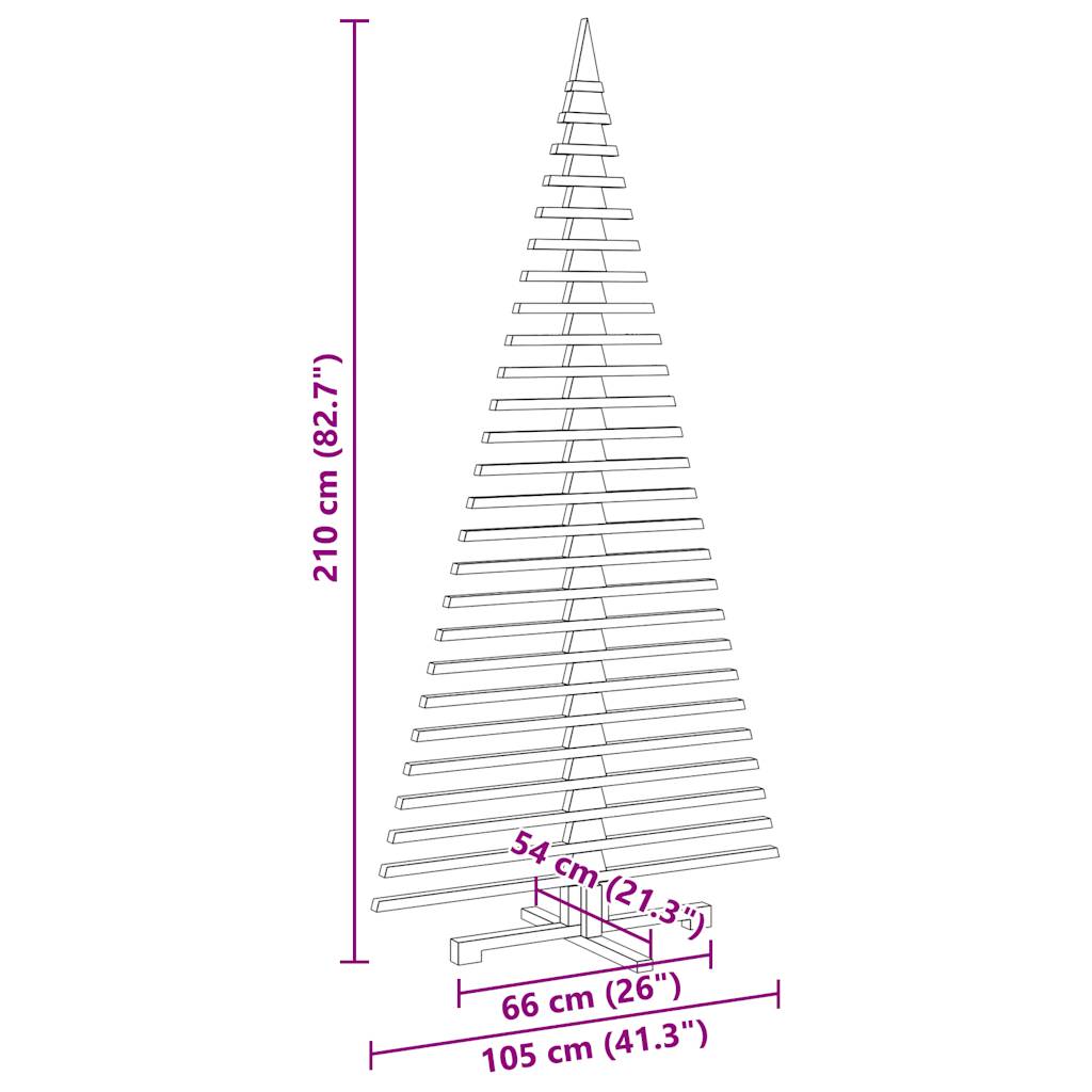 Kerstdecoratie kerstboom 210 cm massief grenenhout