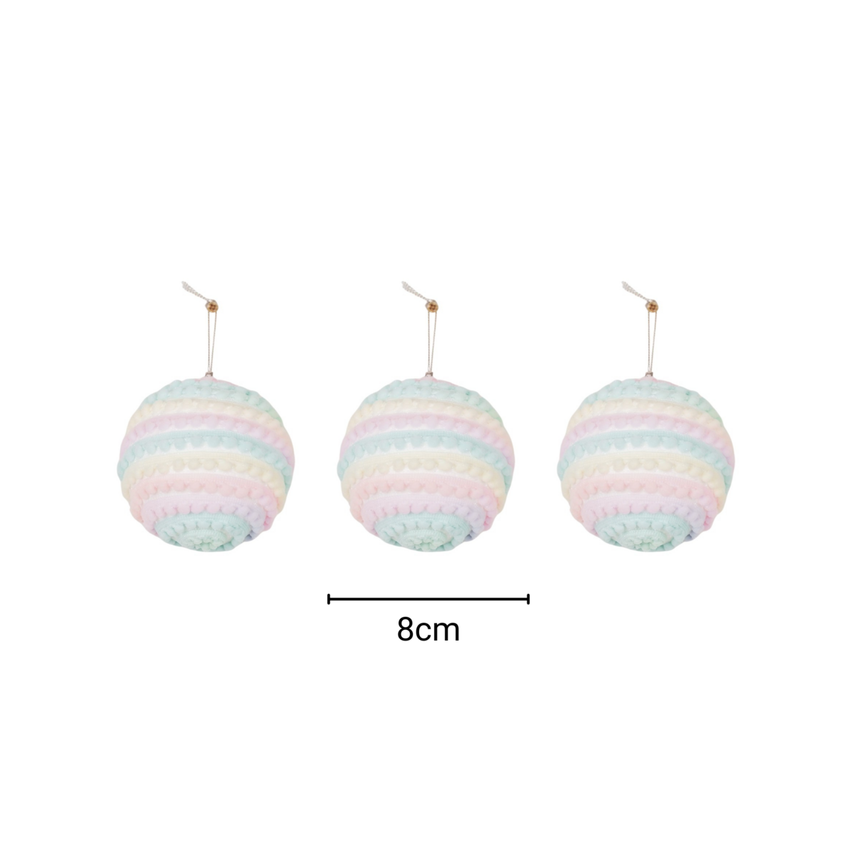 Kersthangers- Kerstballen- Schuim- Eenhoornkleuren-S3- 8cm