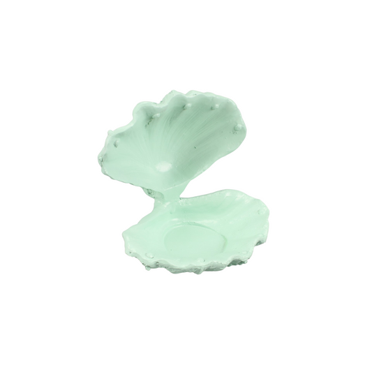 Ornament Schelp/Oester Polyresin Mint 12,5x11,5x12cm