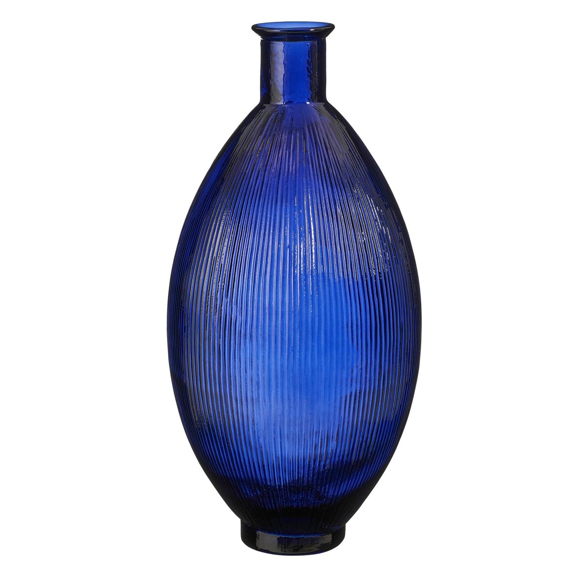 Firenza Fles Vaas H59 x Ø29 cm Gerecycled Glas Donkerblauw