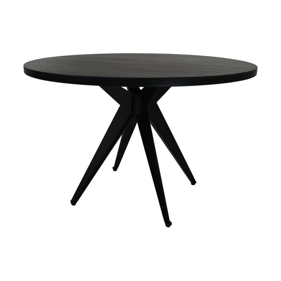 Ronde eettafel ø140x76 Zwart Mangohout/metaal