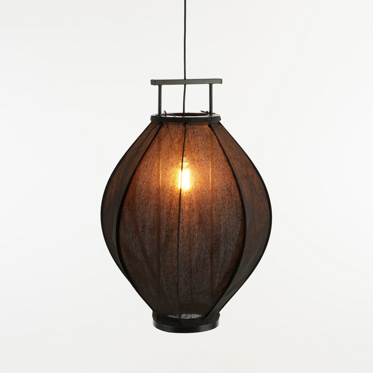 Pego Hanglamp H73 x Ø54 cm Linnen Zwart