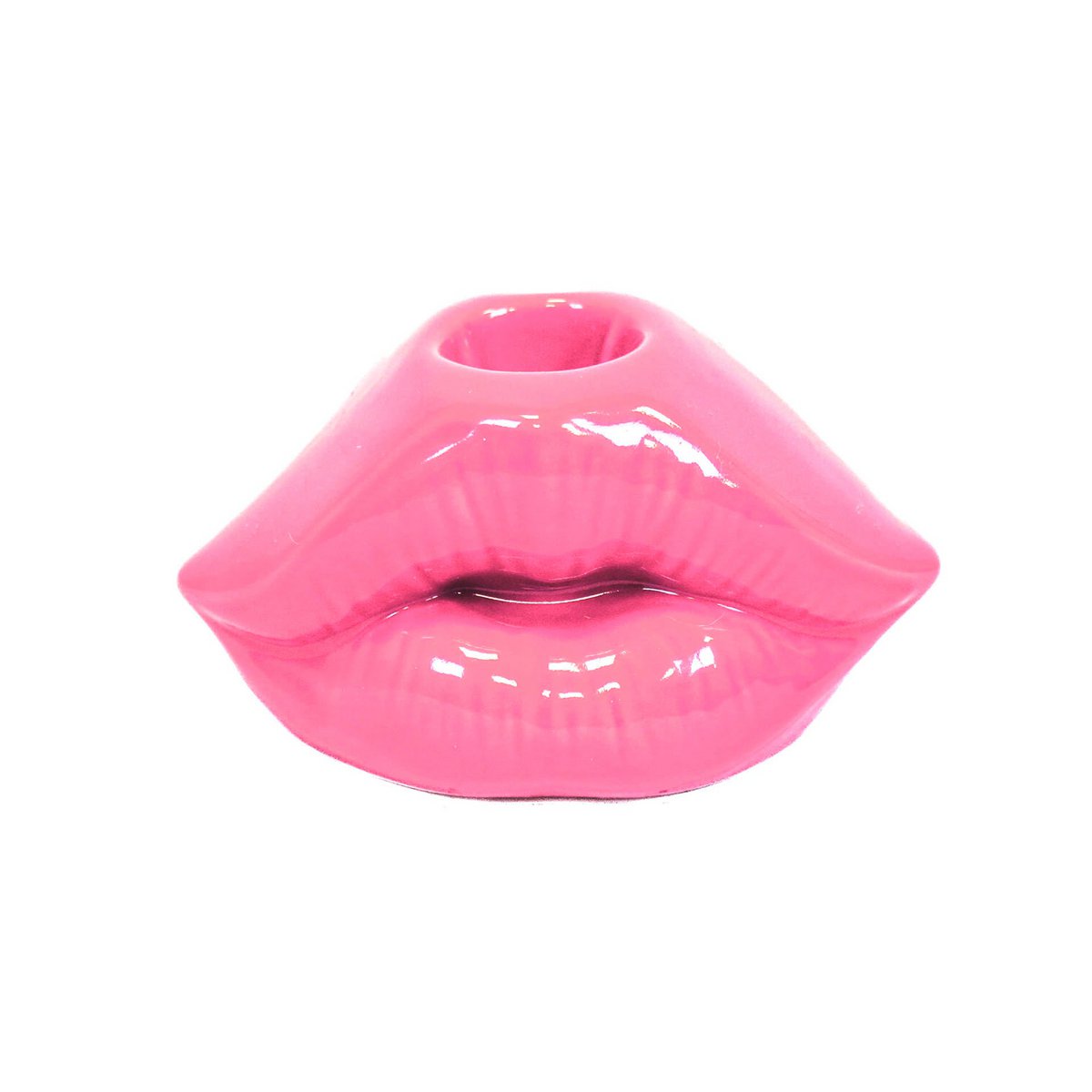 Kaarsenhouder Lip Keramiek Neon Roze 10,5x6,5x5,5cm