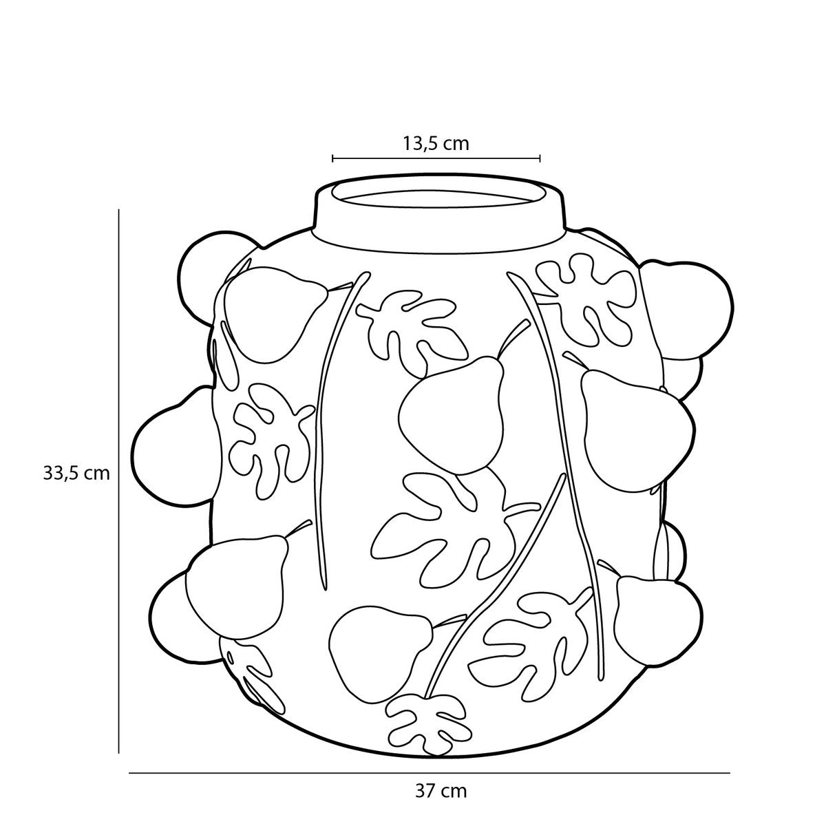 Melika Vaas H34 x Ø37 cm Keramiek Oker