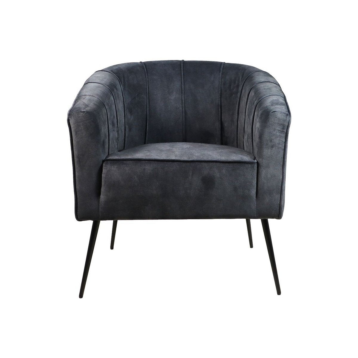 HSM Collection Fauteuil Chester 72x71x80 antraciet/zwart stof/metaal