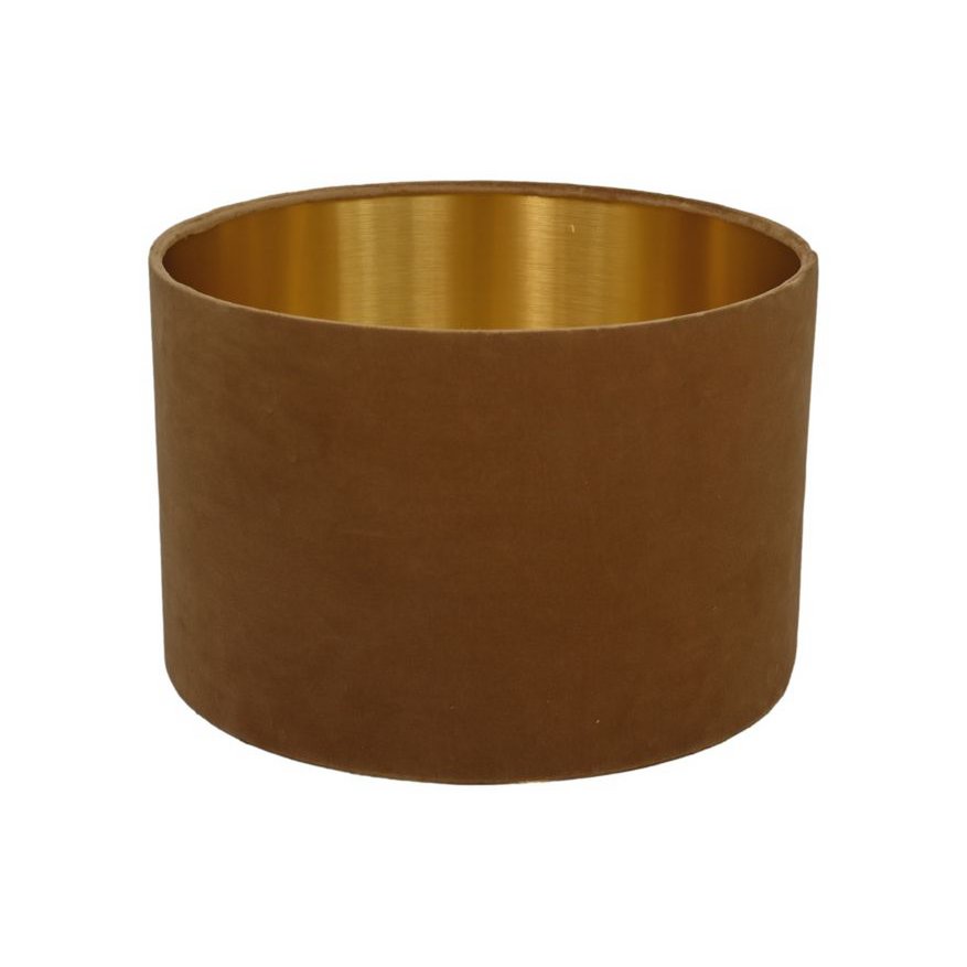 Lampenkap Rond ø42x28 Beige/goud Fluweel