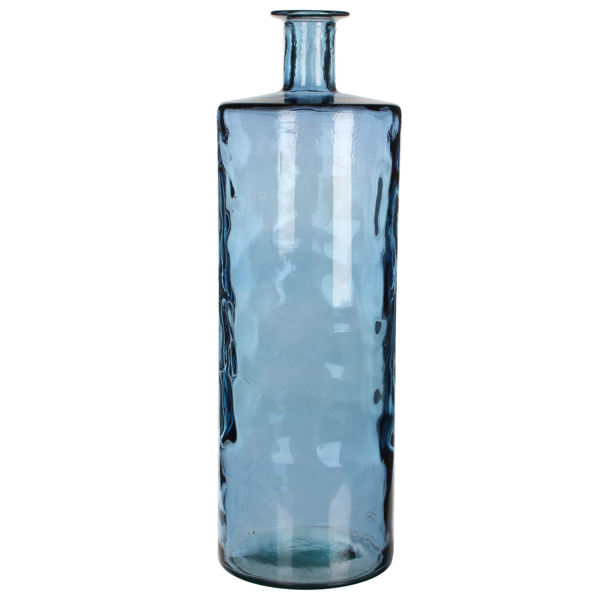 Guan Fles Vaas H75 x Ø25 cm Gerecycled Glas Blauw