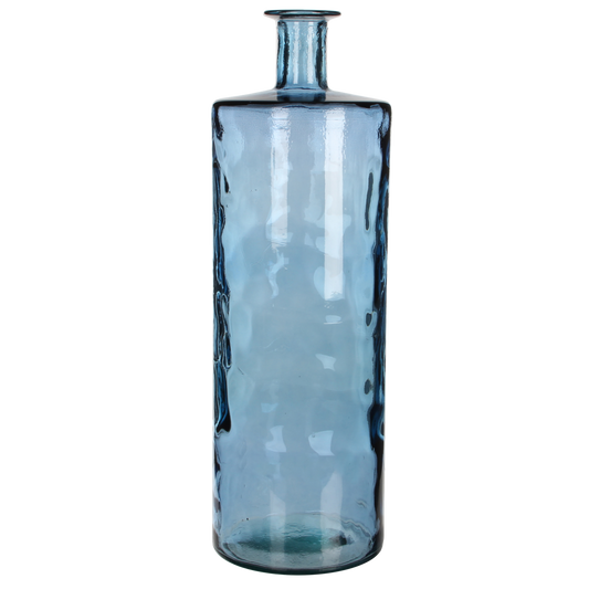 Guan Fles Vaas H75 x Ø25 cm Gerecycled Glas Blauw