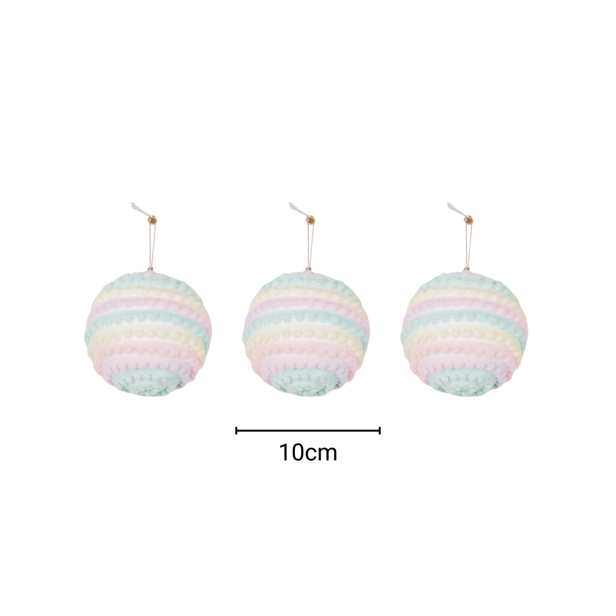 Kersthangers Kerstballen Schuim Eenhoornkleuren S3 10cm