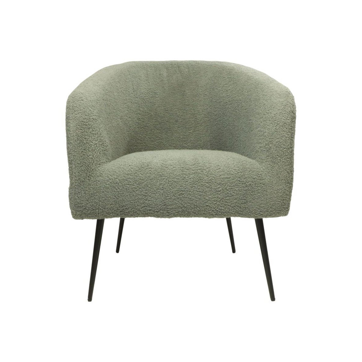 Fauteuil 77x68x83 Grijs/Zwart Teddy/Bouclé/Metaal