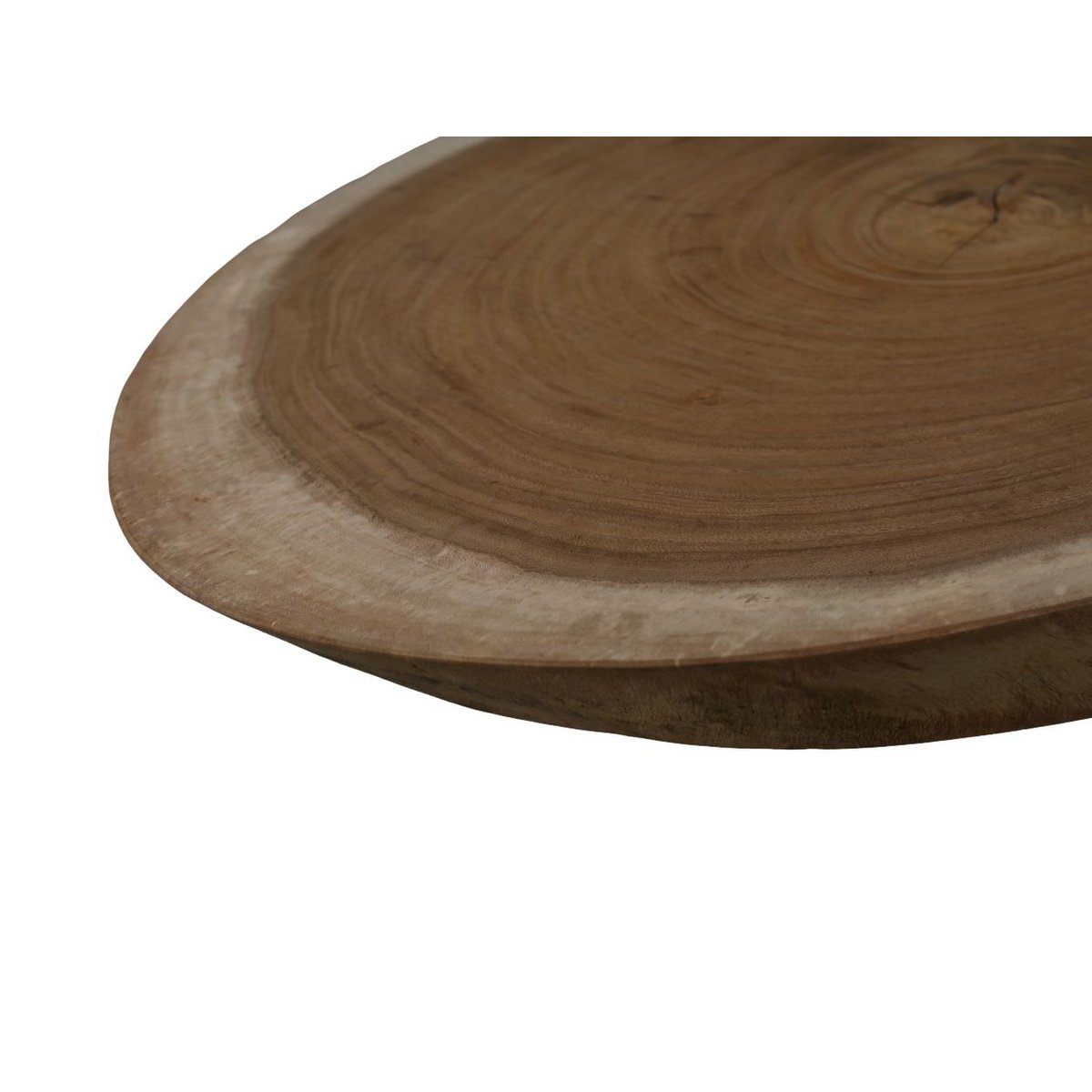 Salontafel ø80x18 Naturel/zwart Munggur/metaal