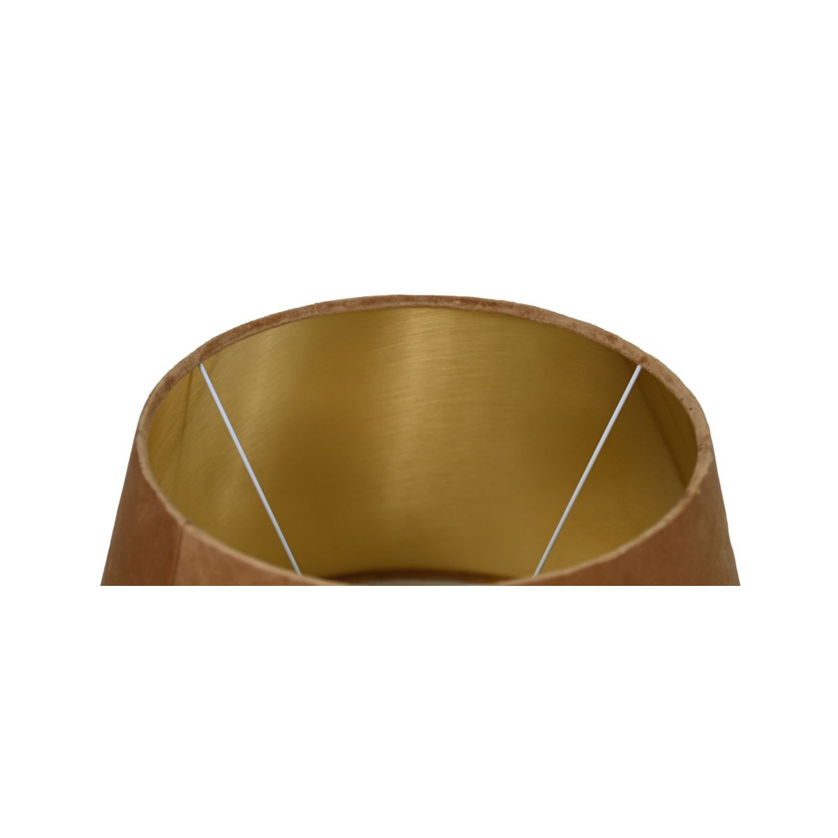 Lampenkap Rond conisch ø35 ø52x32 Beige/goud Fluweel