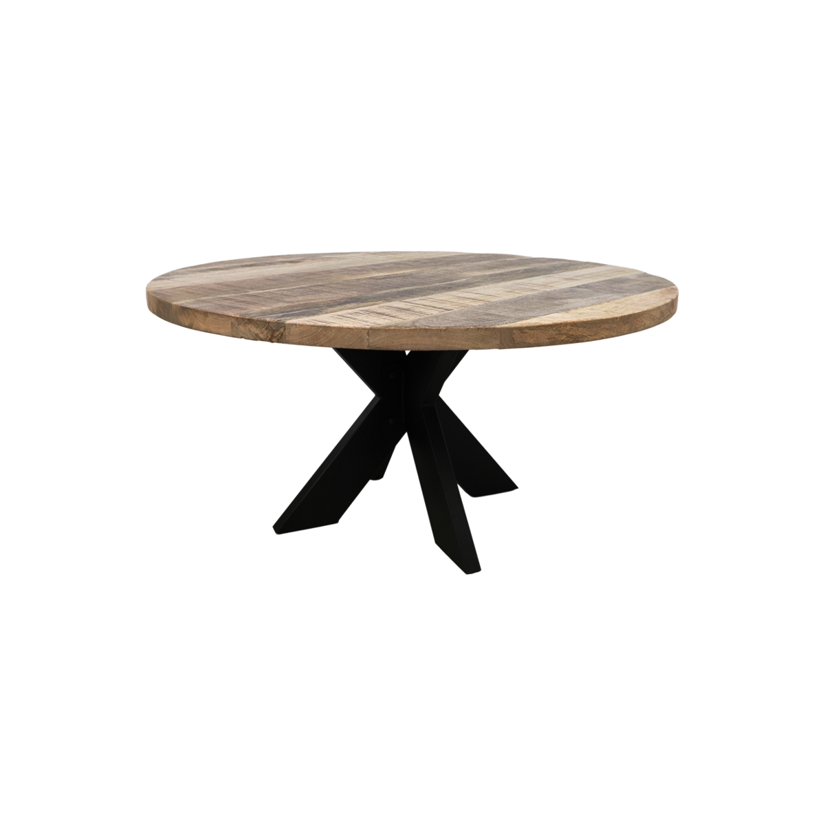 Ronde salontafel mangohout/ijzer