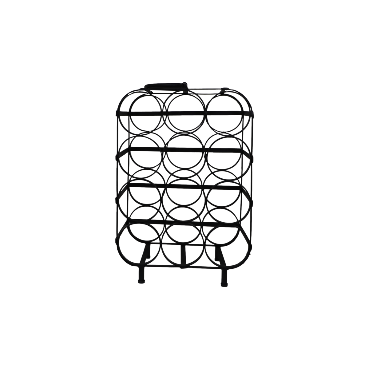 Wijnrek 12 flessen 35x25x50 Zwart Metaal