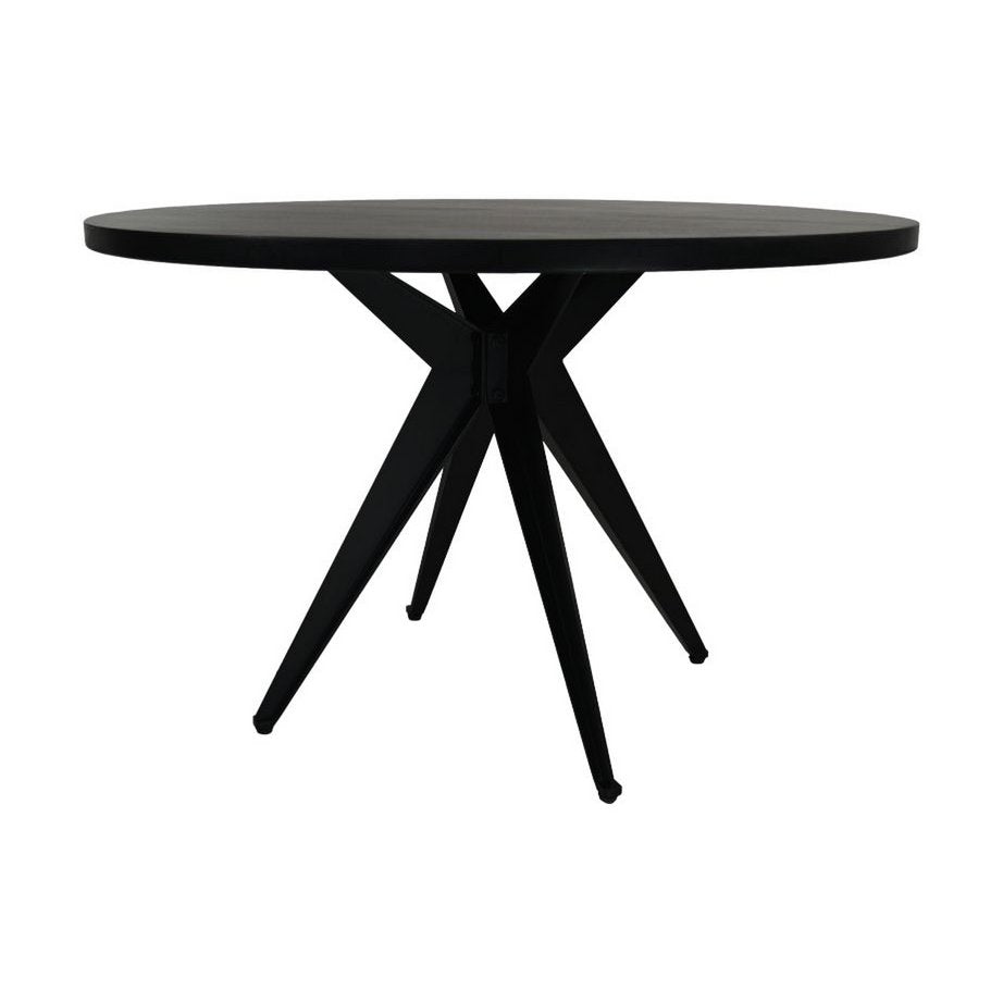 Ronde eettafel ø140x76 Zwart Mangohout/metaal