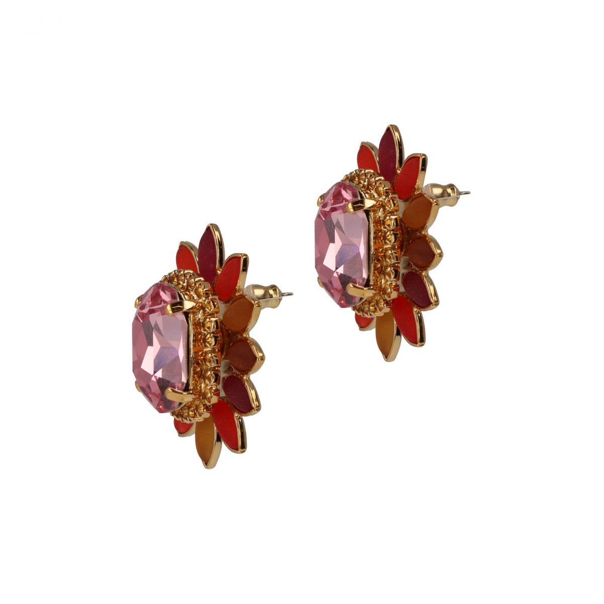 Twinkling Red Flower Earrings