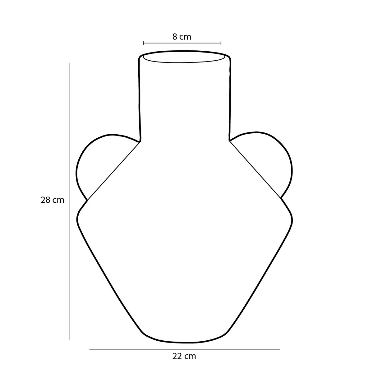 Stratt Vaas H28 x Ø22 cm Keramiek Groen