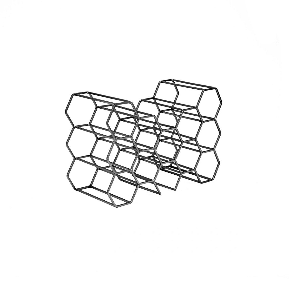 Wijnrek Metaal Zwart 11 flessen 44,5x15,5x29cm