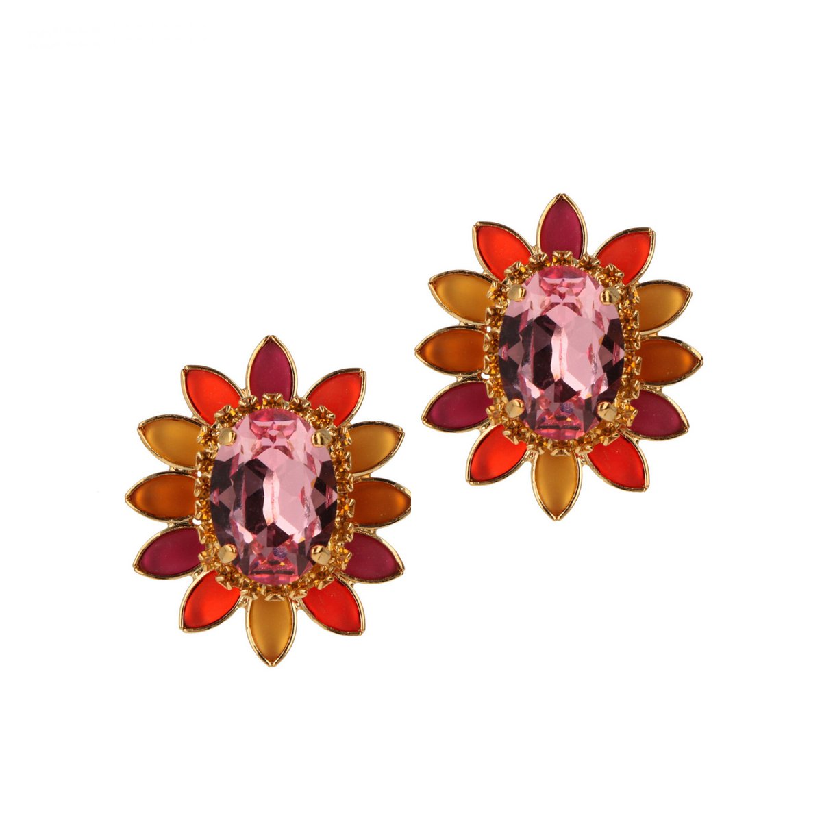 Twinkling Red Flower Earrings