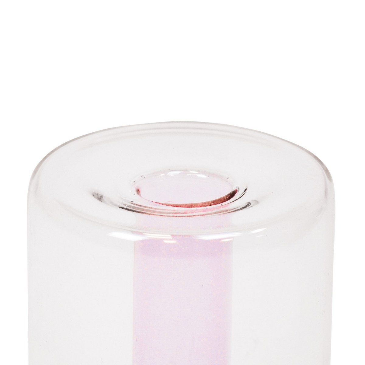 Vaas Buis Glas Roze 8x8x14cm