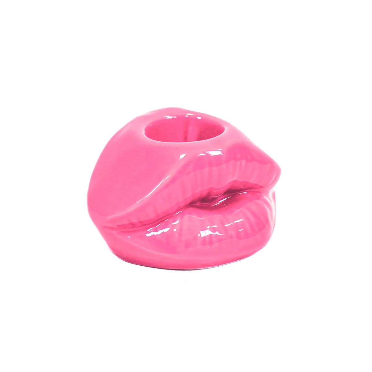 Kaarsenhouder Lip Keramiek Neon Roze 10,5x6,5x5,5cm