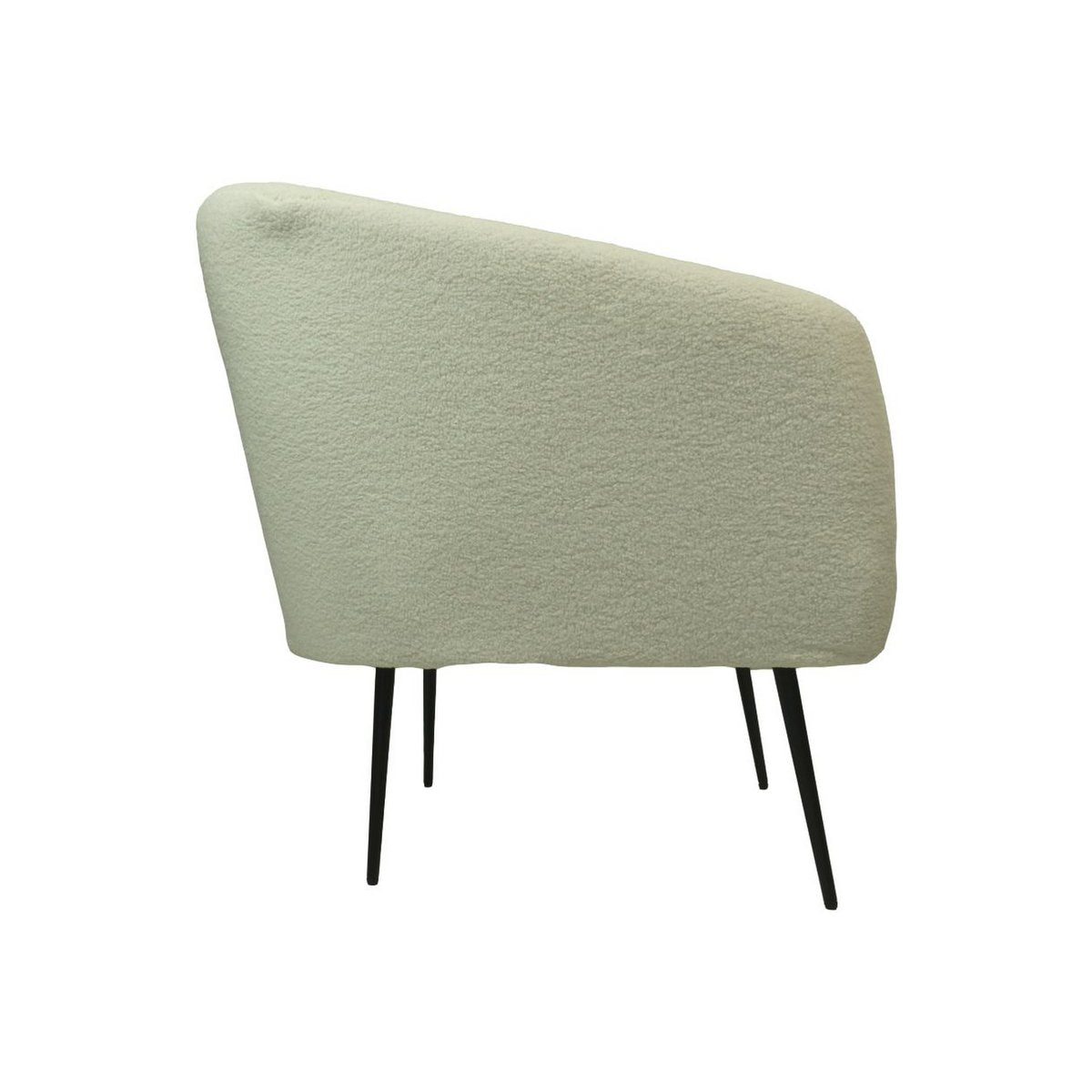 Fauteuil 77x68x83 Wit/Zwart Teddy/Bouclé/Metaal