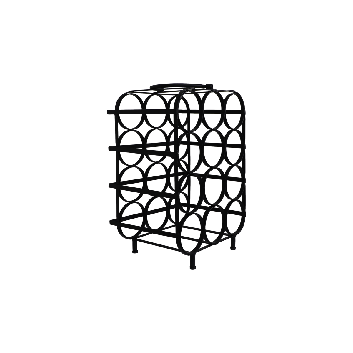 Wijnrek 12 flessen 35x25x50 Zwart Metaal